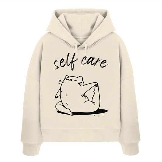 Selfcare Yoga Katze - Womens Organic Boxcut Hoodie