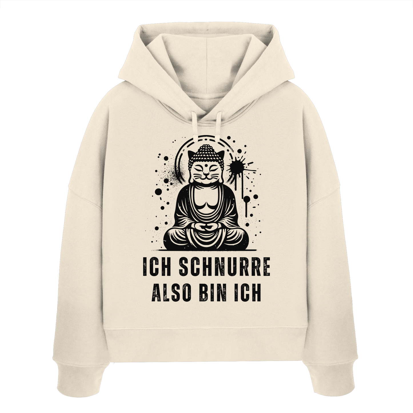 Ich schnurre also bin ich - Womens Organic Boxcut Hoodie