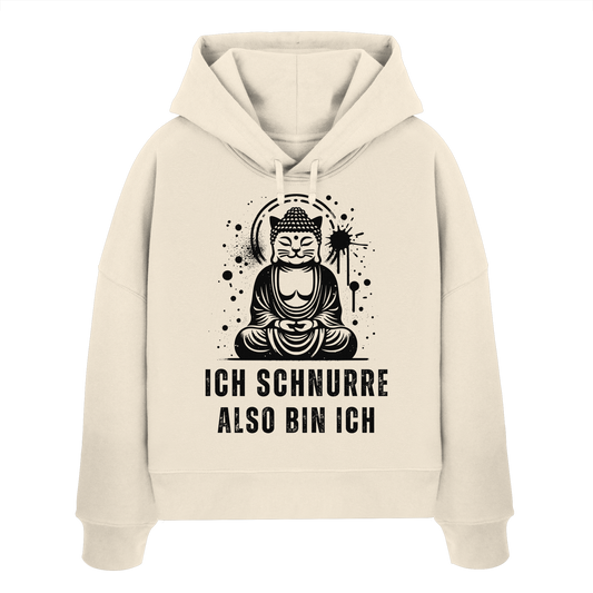 Ich schnurre also bin ich - Womens Organic Boxcut Hoodie