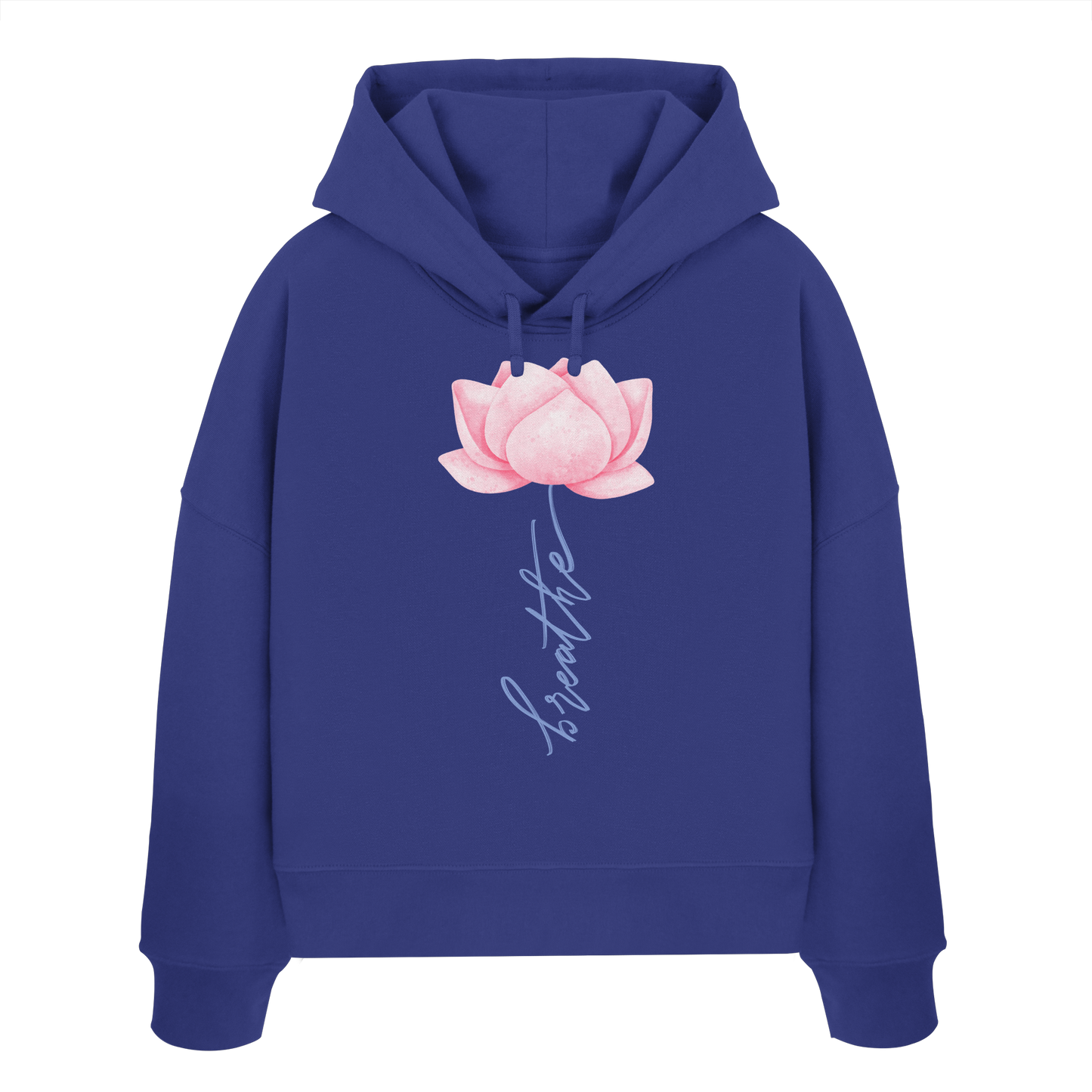 Breathe Lotus Flower - Womens Organic Boxcut Hoodie