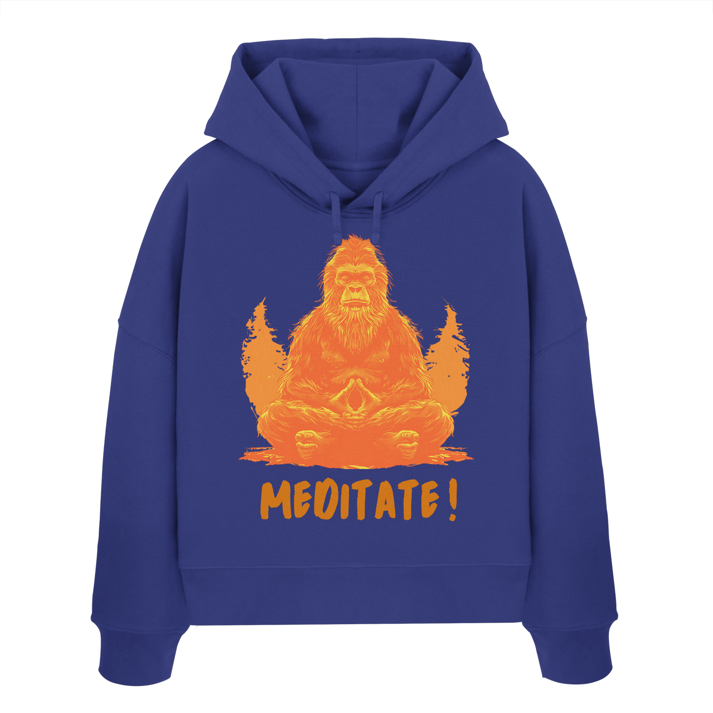 BigFoot Meditation Orange - Womens Organic Boxcut Hoodie