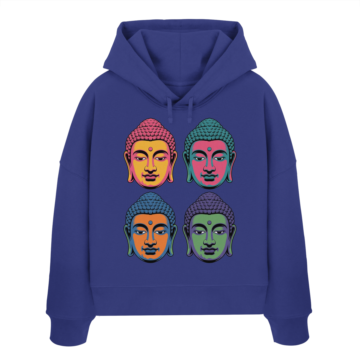 Buddha Köpfe Pop Art - Womens Organic Boxcut Hoodie