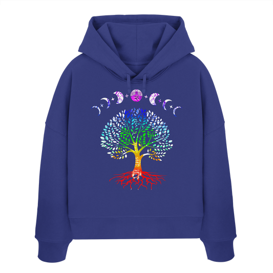 Lebensbaum + Mondphasen - Womens Organic Boxcut Hoodie