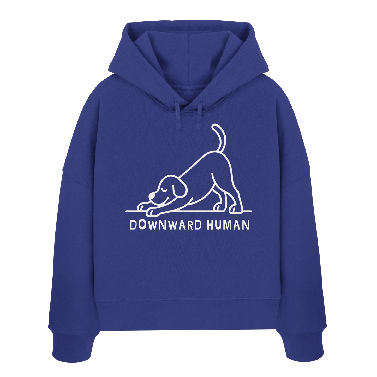 Downward Human Yoga Dog - Womens Organic Boxcut Hoodie